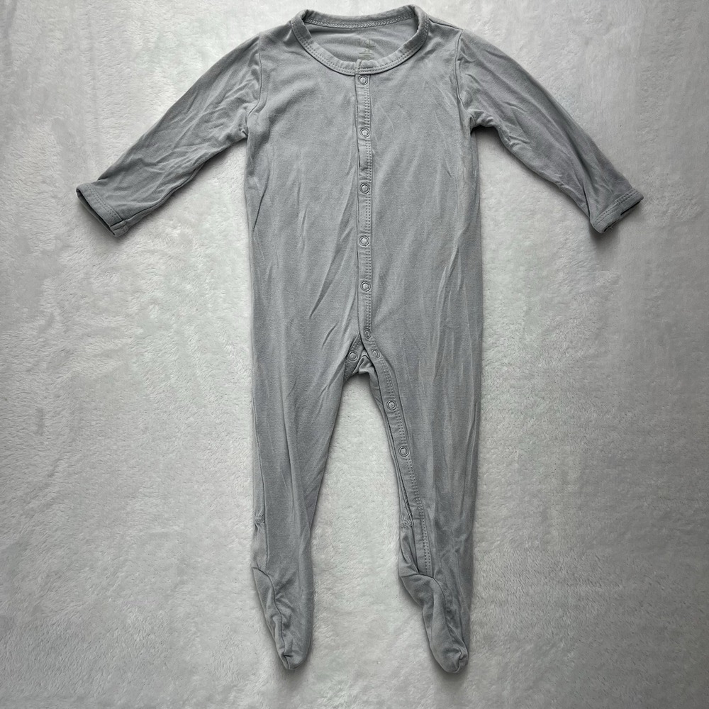 Kyte Baby Footed Sleeper Snap Unisex Sz 3-6m Gray Bamboo Pajamas